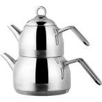 Plus Cookina Aleda Metal Kulp Orta Boy Çaydanlık Seti - Gümüş