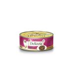 Plus Delizzia / Sos İçinde Parça Etli Tavuklu & Ciğerli Yetişkin Kedi Maması 85Gr