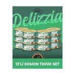 Plus Delizzia Yetişkin Somonlu-Tavuklu Gravy Kedi Maması 12x85 gram