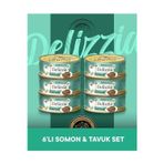 Plus Delizzia Yetişkin Somonlu-Tavuklu Gravy Kedi Maması 6x85 gram