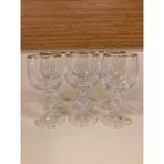 Plus Home Bardak Bohemia Kristal Kahve Yanı Gümüş Şeritli 6'lı Kadeh Yükseklik 13 cm Çapı 6 cm - Altın