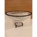 Plus Home Kase Salata Veya Meyvelik Yuvarlak Kesme Cam Döküm Pirinç Renk Antik Eskitme Çapı 32 cm Yükseklik 20 cm - Antik Altın