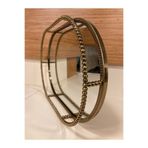 PLUS HOME TEPSİ DEKORATİF OVAL AYNALI MODEL DÖKÜM PİRİNÇ RENK ANTİK ESKİTME BOYUTU 38X26 CM