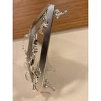 Plus Home Tepsi Pirinç Kulplu Aynalı Ayaklı Model Mini Boy Renk Gümüş Çapı 22X16 cm