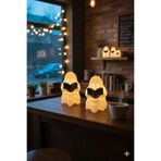 PLUS LIGHT KİTAP OKUYAN HAYALET Figürü 2’li Pilli Mum İle Kullanım Masaüstü Dekoru Halloween Dekoratif Figür