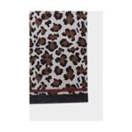 Plus Moda Kadın Leopar Desenli Pamuklu Plaj Havlusu, E3764AX25SM - 001-Beyaz - Option-1
