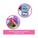 Plus Moda Mini Barbieland Koleksiyona Uygun Oyun Seti, 4 Cm'lik Bebek, Aynalı Kuaför Tezgahı, Şampuan Bölümü ve Hikaye Anlatımına Yönelik Karşılama Masası ile Kuaför Salonu, JCR32 - Option-1