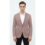 Plus Scorpion Bordo Erkek İtalyan Kesim Blazer Ceket – Kol Yamali, Slim Fit, Şık ve Modern Tasa