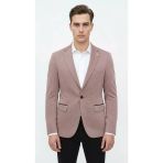 Plus Scorpion Bordo Erkek İtalyan Kesim Blazer Ceket – Kol Yamali, Slim Fit, Şık Ve Modern Tasarım