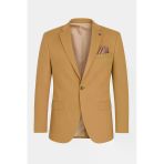 Plus Scorpion Camel Erkek Blazer Ceket – Esnek Comfort Kumaş, İtalyan Kesim, Tek Düğmeli Slim Fit Şık Model