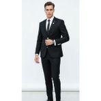 Plus Scorpion Çift Yırtmaçlı Likrasız Dokulu Kumaş Slim Fit Erkek Blazer Ceket – Modern ve Dayanıklı - 46 - 6 Drop - Mat Siyah