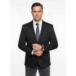 Plus Scorpion Erkek Bej Slim Fit Blazer Ceket – Çizgili Dokulu Kumaş – Çift Düğmeli - 6 Drop - Siyah - 52
