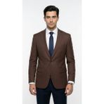 Plus Scorpion Erkek Blazer Ceket Kahverengi Slim Fit Likralı Twill Dokuma Özellikli Düz - 54 - 6 Drop