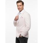 Plus Scorpion Erkek Blazer Ceket – Slim Fit, Tek Düğme, Şık Davet ve Iş Kombin Ceketi - 54 - 6 Drop - Pembe