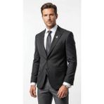 Plus Scorpion Erkek Blazer Ceket Twill Puntolu Kırlangıç Yaka 2 Düğmeli Çift Yırtmaçlı Slim Fit - 48 - 6 Drop - Siyah
