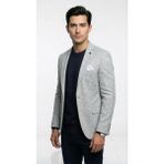 Plus Scorpion Erkek Karyağdı Desenli Slim Fit Blazer Ceket – Siyah & Bej – Şık Günlük ve Ofis Kombin - 64 - 6 Drop