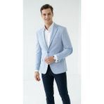 Plus Scorpion Erkek Kolu Yamalı Blazer Ceket – Bebe Mavi Renk, Italyan Kesim Şık ve Modern Tasarım - 50 - 6 Drop - Bebe Mavisi