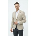 Plus Scorpion Erkek Kolu Yamalı Blazer Ceket – Taş Renk, Italyan Kesim Slim Fit, Şık Tasarım - 56 - 6 Drop