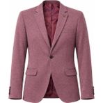 Plus Scorpion Erkek Pamuklu Penye Likralı Tek Düğmeli Çift Yırtmaçlı Blazer Ceket - 50 - 6 Drop - Bordo