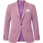 Plus Scorpion Erkek Pamuklu Penye Likralı Tek Düğmeli Çift Yırtmaçlı Blazer Ceket - 50 - 6 Drop - Pembe