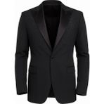 Plus Scorpion Erkek Siyah Taş Detaylı Saten Yaka Blazer Ceket – Özel Tasarım Şık Damatlık & Gece Kombini - 6 Drop - 50