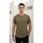 Plus Scorpion Erkek Slim Fit Basic Tişört – Esnek, Terletmeyen Pike Dokulu Kumaş - Haki - 2XL