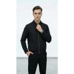 Plus Scorpion Erkek Slim Fit Bomber Fermuarlı Mont Ceket Esnek Kumaş Günlük Şık Casual Ceket - Siyah