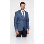 Plus Scorpion Erkek Slim Fit Klasik Ceket Dokulu Kumaş Modern Kesim - 50 - 6 Drop - Indigo