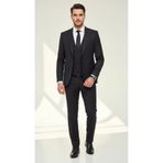 Plus Scorpion Erkek Slim Fit Takım Elbise Yelekli Modern Kesim Likralı Esnek Kumaş Kırışmaz Şık Düğün Davet Takımı