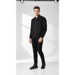 Plus Scorpion Erkek Süet Mont Ceket | Fermuarlı, Bomber Kesim, Slim Fit - 3XL - Siyah