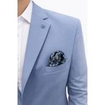 Plus Scorpion Erkek Takım Elbise - 3 Parça Slim Fit Yelekli Set - Likralı Kumaş Tek Düğme Çift Yırtmaçlı Modern Kesim (Bebe Mavi, 54)