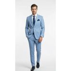 Plus Scorpion Erkek Takım Elbise - 3 Parça Slim Fit Yelekli Set - Likralı Kumaş Tek Düğme Çift Yırtmaçlı Modern Kesim (Bebe Mavi, 60)