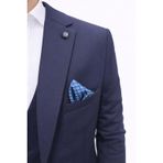 Plus Scorpion Erkek Takım Elbise - 3 Parça Slim Fit Yelekli Set - Likralı Kumaş Tek Düğme Çift Yırtmaçlı Modern Kesim (Lacivert, 50)