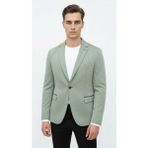 Plus Scorpion Haki Erkek Italyan Kesim Blazer Ceket – Kol Yamali, Slim Fit, Şık ve Modern Tasarım - 6 Drop - Haki Yeşili - 52