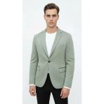 Plus Scorpion Haki Erkek İtalyan Kesim Blazer Ceket – Kol Yamali, Slim Fit, Şık ve Modern Tasarım