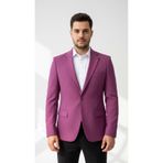 Plus Scorpion Mor Erkek Slim Fit Tek Düğmeli Blazer Ceket – Astarli, Şık ve Modern Kesim