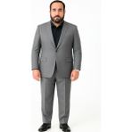 Plus Scorpion Rkek Takım Elbise 4 Drop – Poliviskon Kumaş, Kısa ve Şişman Erkekler Için Rahat Kalıp - Gri - 46