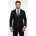 Plus Scorpion Slim Fit Pike Dokuma Erkek Blazer Ceket – Modern Şık Günlük Kombin - 50 - 6 Drop - Siyah