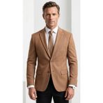 Plus Scorpion Slim Fit Pike Dokuma Erkek Blazer Ceket – Modern Şık Günlük Kombin - 52 - 6 Drop - Taba