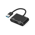 pluscore Usb 3.0 To Hdmi Vga 3.5mm 1080P Monitör Genişletici Çevirici Dönüştürücü Adaptör