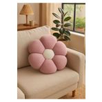 Plush Soft Peluş Papatya Dekoratif Yastık Kırlent Minder - İthal Kumaş - Antialerjik şekerpembe-ekru