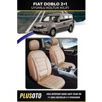 Plusoto Fiat Doblo (2+1) Ticari Uyumlu Vera Serisi Bej Oto Koltuk Kılıfı 5Li Takım Set T-1