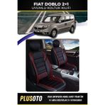 Plusoto Fiat Doblo (2+1) Ticari Uyumlu Vera Serisi Siyah Kırmızı Oto Koltuk Kılıfı 5Li Takım Set T-4