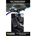 Plusoto Fiat / Tofaş Doğan Uyumlu Vera Serisi Siyah Beyaz Oto Koltuk Kılıfı 5Li Takım Set M-136