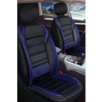 Plusoto Ford Tourneo Courier Hafif Ticari Uyumlu Vera Serisi Siyah Mavi Oto Koltuk Kılıfı 5'Li Takım Set