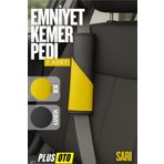 PlusOto Sarı Emniyet Kemer Pedi 2 Adet Cırtlı Emniyet Kemer Kılıfı Omuz ve Boyun Koruyucu