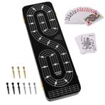 plusvivo Cribbage Board Oyun Seti 3 Parça, 2 Depolama Alanı, 9 Metal Mandal, 2 Deste Oyun Kartı ve Talimatlar, Ahşap Seyahat Taşınabilir Beşik Oyun Setleri