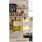 Pluvia Home 2’li Cam Yağlık Seti 350 ml–Zeytinyağı & Sirke Şişesi – Akıtmaz Kapaklı, Modern ve Şık(2 adet 350ml)