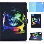 PLZ Shop Apple iPad Pro 11 Inç 2020 Için Deri Kılıf Uzay Kedi (Yurt Dışından) - Renkli