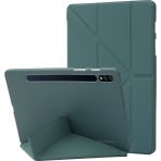 PLZ Shop Samsung Galaxy Tab S8 S7 için Deri Renkli Dark Green Tablet Kasası
